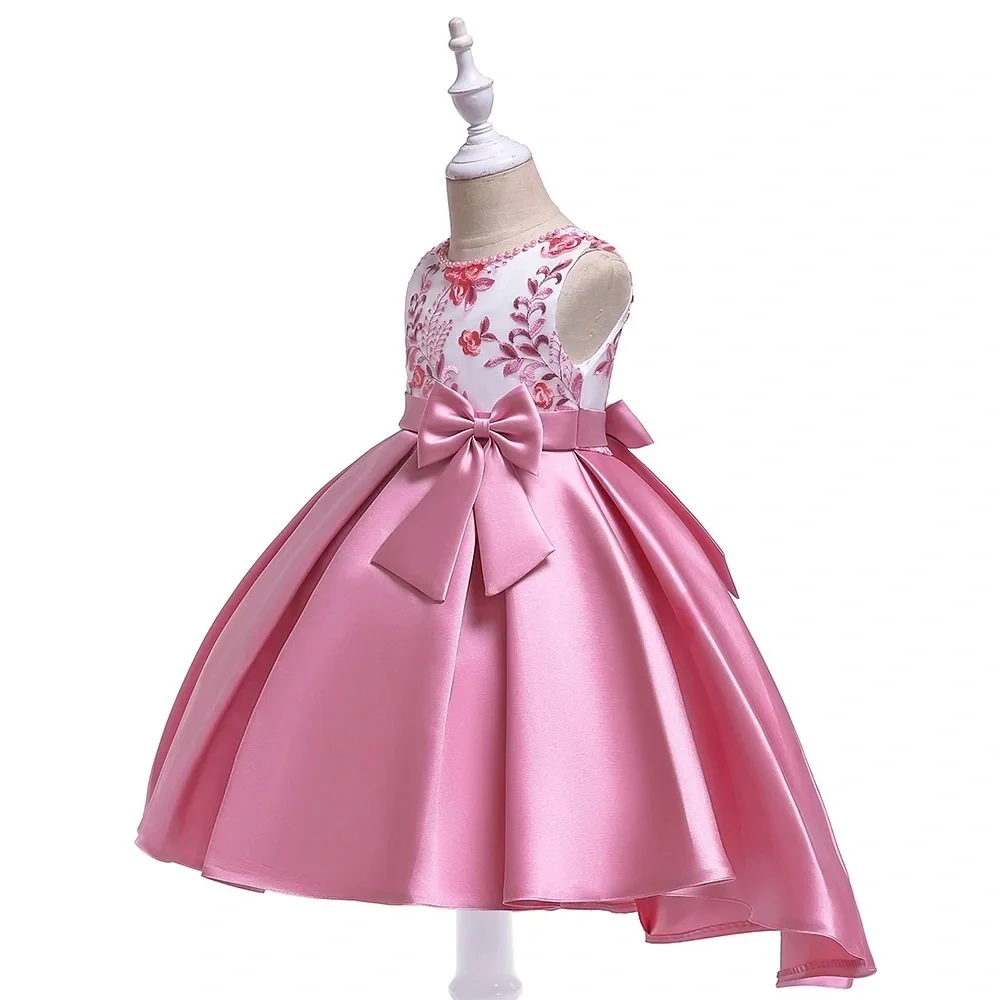 Luxury Embroidered Floral Accents Pearl Princess Wedding Birthday Dress 5058